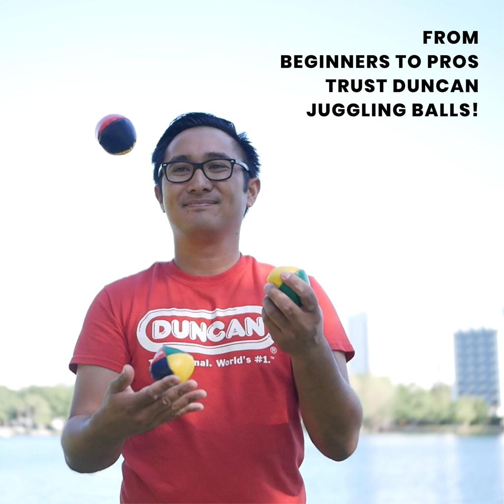 Мячи для жонглирования Duncan из виниловых цирковых шаров с 4-панельными пластиковыми бобами - [Упаковка 3] Разноцветные, Ракушки, Дизайн,