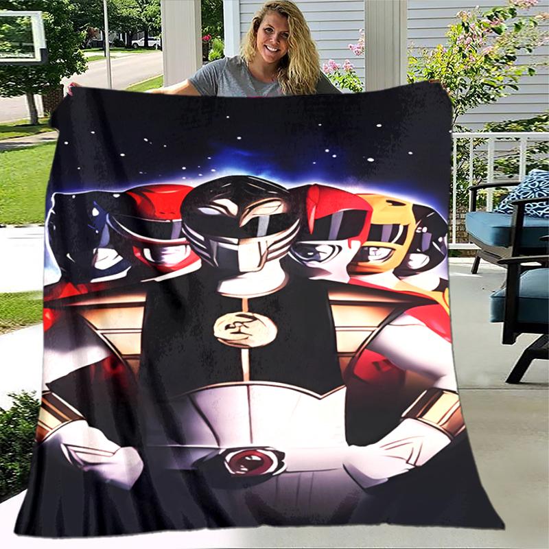 1pc Blanket Mighty Morphin Power Rangers Print Design, Lightweight Blanket for Sofa, Bed- Soft &Warm, Gift for All Seasons like Christmas, Halloween