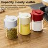 Glass Spice Jar with Spoon Locking Design Airtight Lid Multifunctional Seasoning Container for Spices Salt Sugar