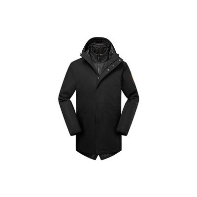 Однотонная уличная куртка со съемной хлопковой подкладкой, ветрозащитная дышащая мужская куртка 3 в 1, черная A2HGJ-001