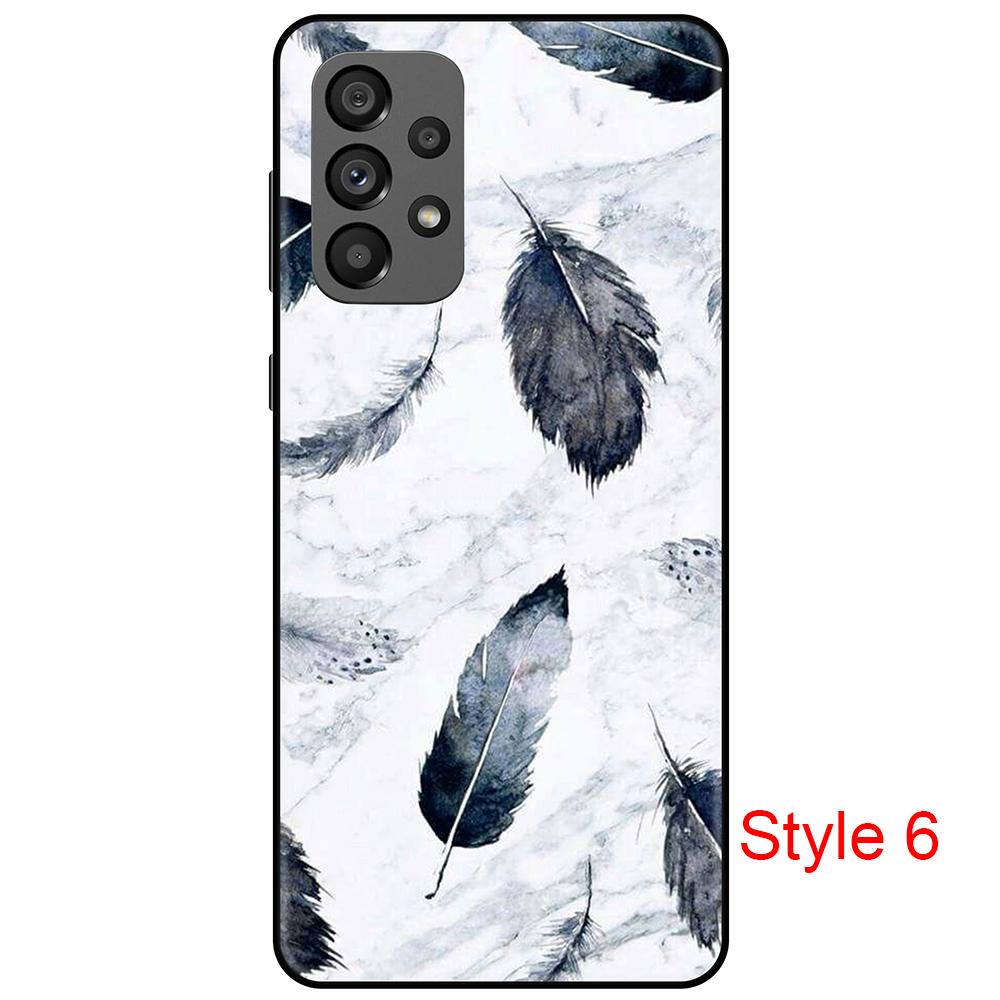 Модный черный мягкий чехол, совместимый с Samsung Galaxy A73, гибкий противоударный бампер из ТПУ с розовым цветком, черный чехол для Galaxy A73