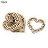 10Pcs/Set Cute Creative Wide Application Wood Slices Natural Wooden Heart Shaped Blank for Gifts