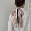 Chinese Style Long Strip Silk Scarf Headband Retro Woman Headdress 2024 Printing Tied Hair Turban