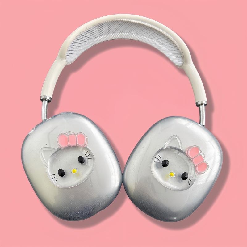 Applicable to Apple AirPods Max headset Bluetooth headset case Cartoon transparent soft case Cute and simple