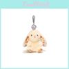 Plush Rabbit Keychain With Sitting Posture And Floral Design For Bag Gift