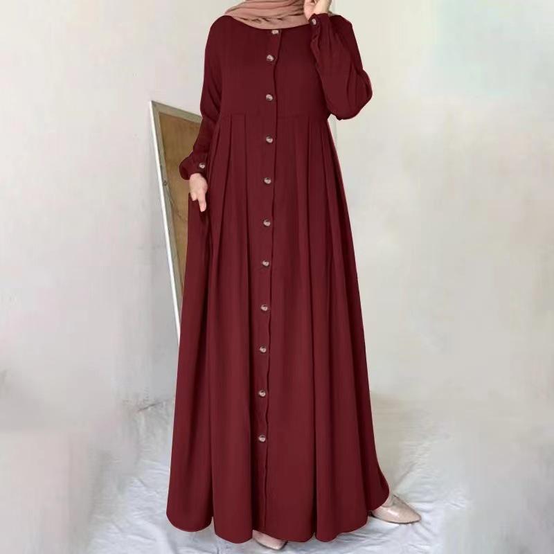 Plus Size Loose Long Robe Dress for Spring and Autumn - Elegant Commuter Fashion