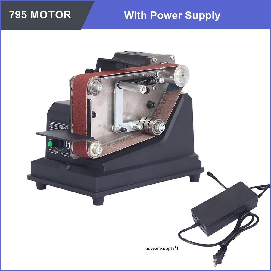 Электрическая ленточная шлифовальная машина бытовая точилка для ножей промышленного класса мини-полировальный инструмент двойного назначения ленточная шлифовальная машина шлифовальный станок
