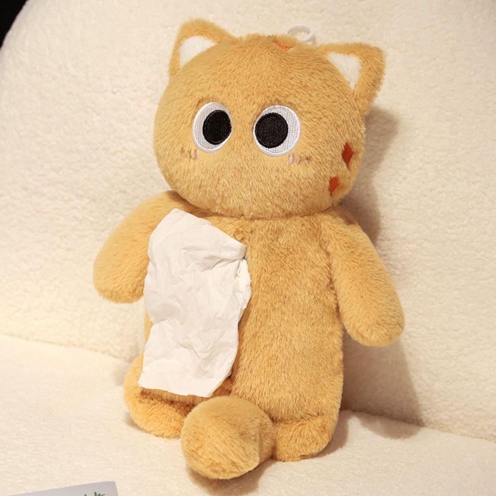 Cat Plush Toy Cats Tissue Box Plush Cat Paper Handkerchief Box Home Decoration