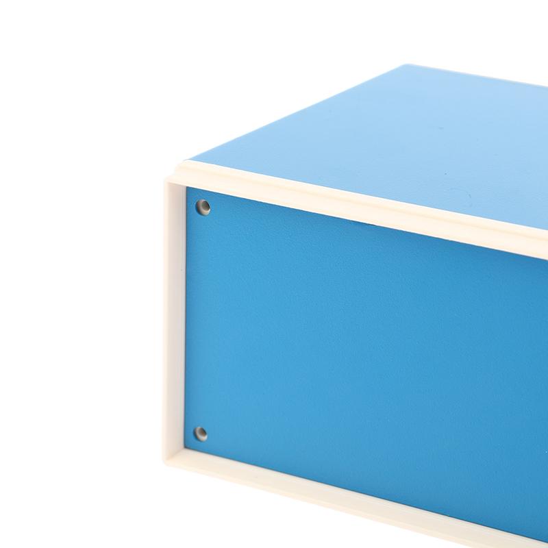 Синяя распределительная коробка, металлический прямоугольник, корпус для электронного проекта, самодельная профилактическая коробка, корпус питания, устойчивый к коррозии, прочный