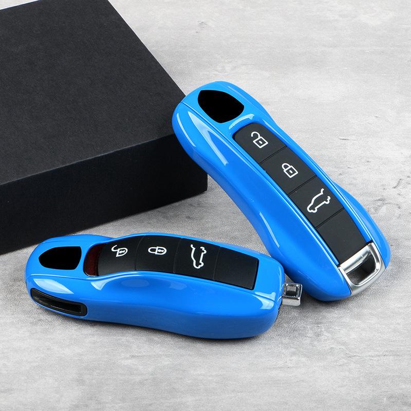 Porsche Key Shell Modification - Compatible with Cayenne, Macan, 718, Taycan, 911, Panamera In Shark Blue