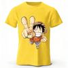 One Piece Луффи Лето Новый Чистый Хлопок Короткий Рукав Мужская и Женская Модная Уличная Одежда Большой Размер Свободная Спортивная Футболка