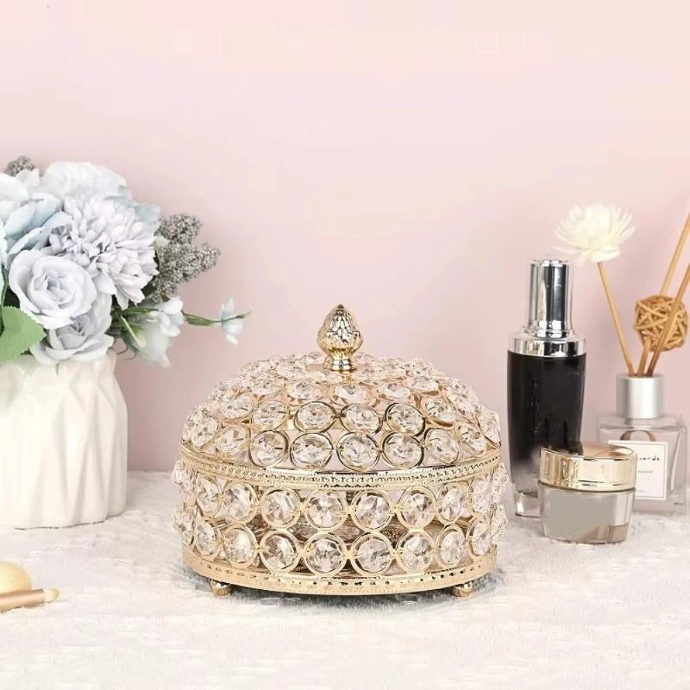 Glass Mirrored Crystal Jewelry Box Luxury Keepsake Box Necklace Ring Display Case  Home Decor