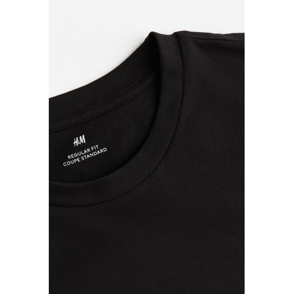 Комплект из 5 футболок HM Regular Fit, черный