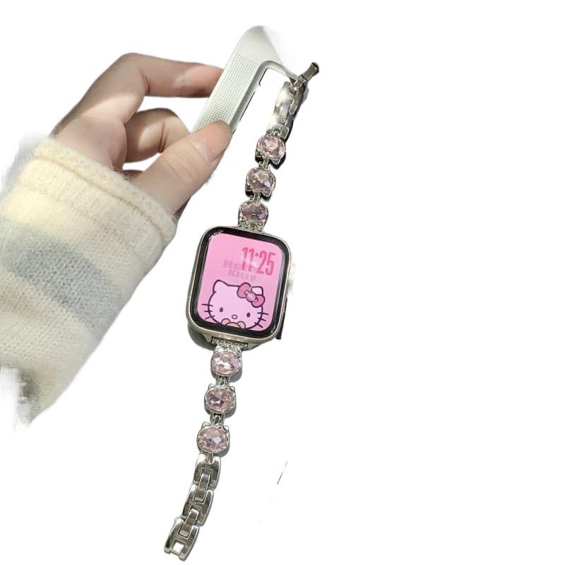 Совместимый ремешок для Apple Watch Series 10 с дизайном из мерцающих бриллиантов