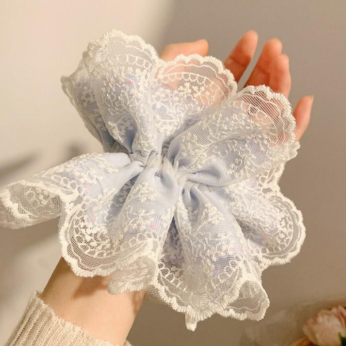 Французская нежно-фиолетовая кружевная большая резинка для волос женская резинка для волос шарообразная голова большая веревка для волос аксессуары для волос