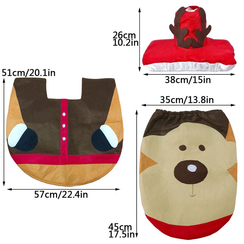 Cute Christmas Toilet Seat Covers Creative Santa Claus Bathroom Mat Xmas Supplies for Home New Year Navidad Gift Decoration