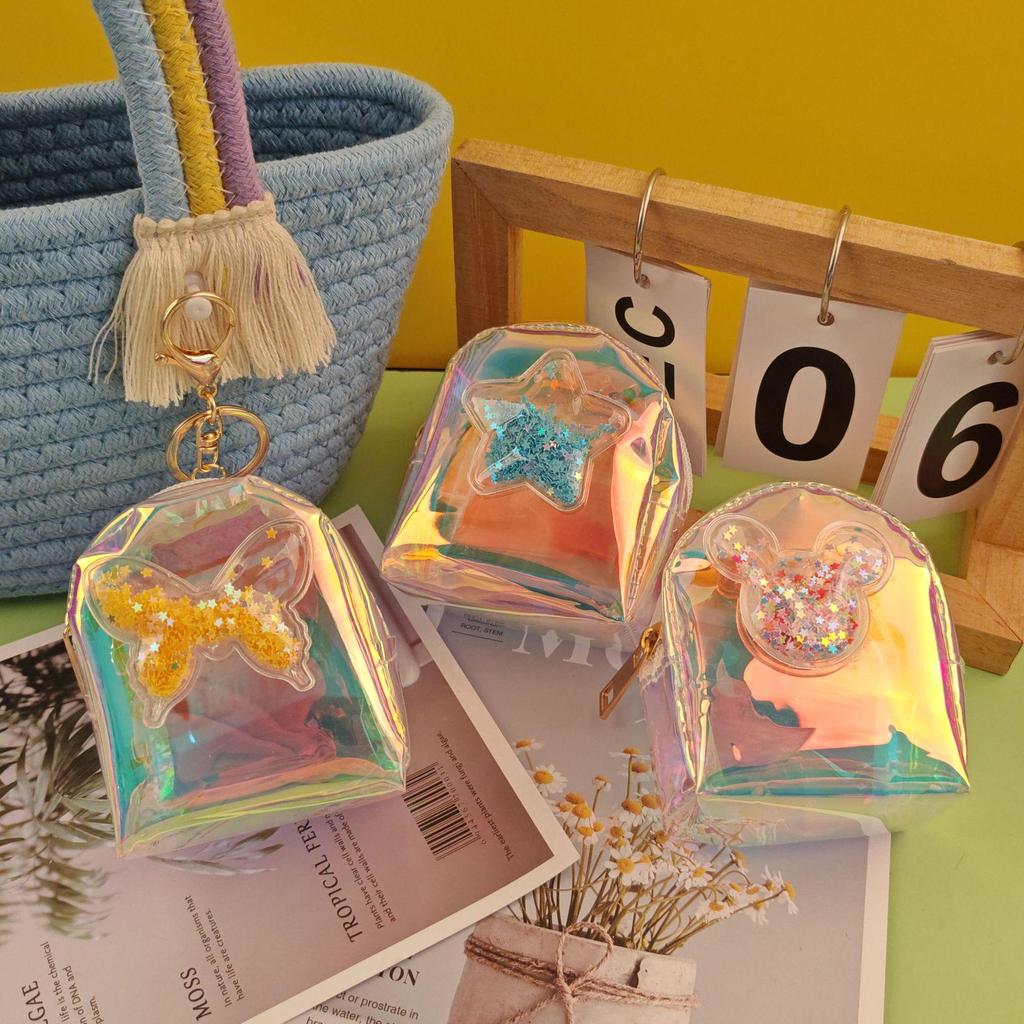 Красочный мини-кошелек для монет в форме сердца: Портативная сумка для помады и наушников