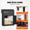 Through The Door Key Drop Box 12x6x16" Mailbox with 1.8"12" Key Lock Black
