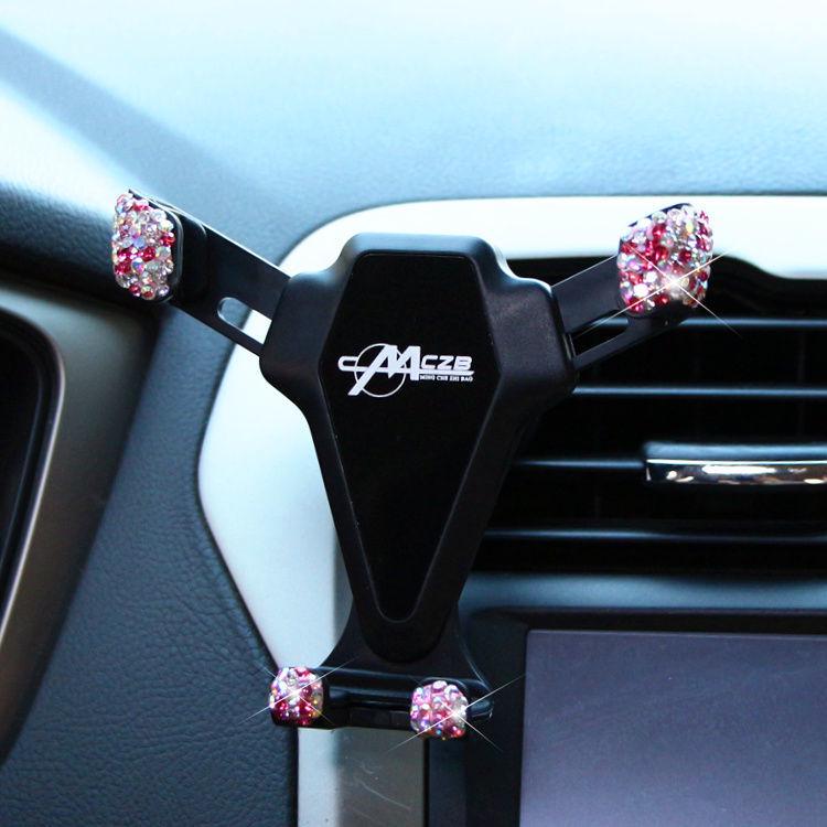 Универсальный автомобильный держатель для телефона с креплением на воздуховод, инкрустированный бриллиантами, с присоской