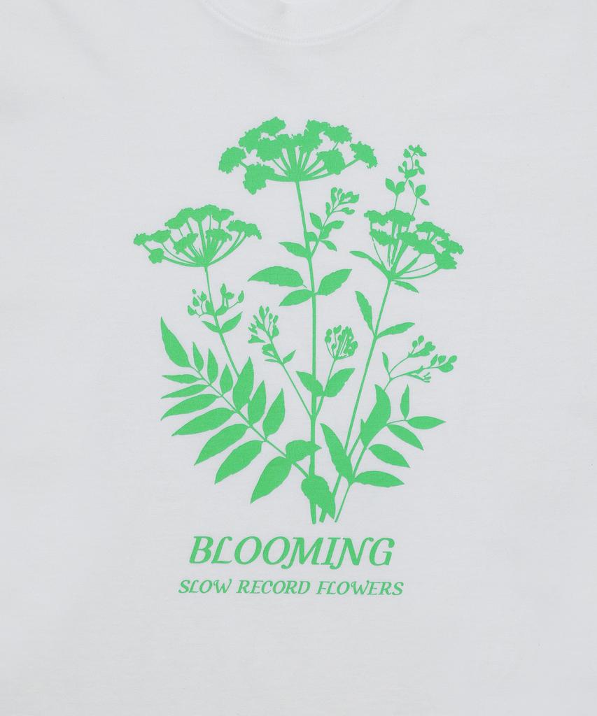 SLOW RECORD HOUSE Футболка с коротким рукавом 'Цветущий цветок'_Зеленый