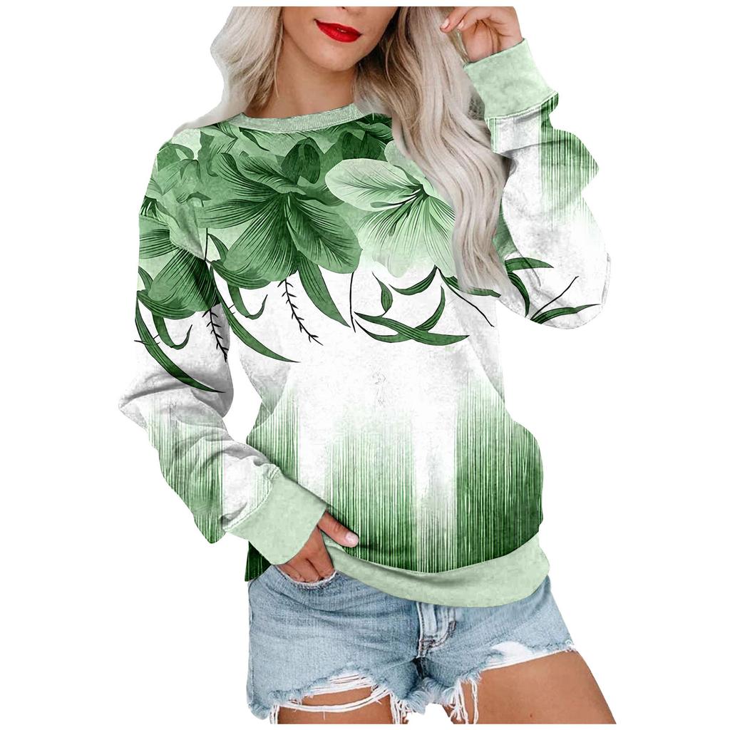 Женская толстовка с цветными блоками, повседневная удобная свободная легкая женская толстовка с длинным рукавом и круглым вырезом