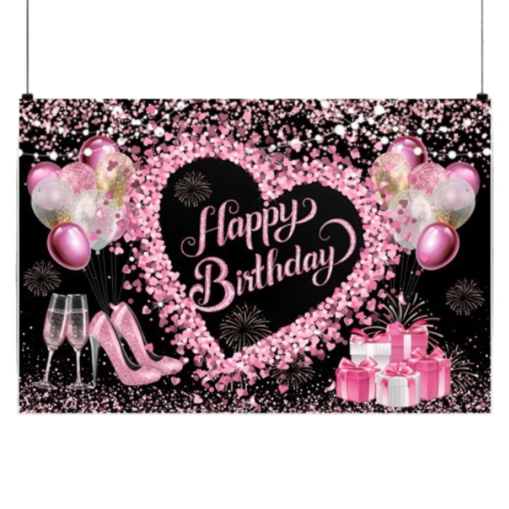 Любовь Сердце С Днем Рождения Фотография Фон Вечеринка Подвесной Баннер Домашний Праздник Декор