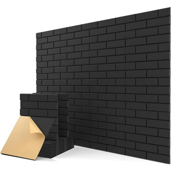 12 шт. квадратных звукоизоляционных стеновых панелей, самоклеящихся звукопоглощающих высокоплотных толстых акустических пенопластовых панелей, шумоподавляющих стеновых панелей для домашней студии