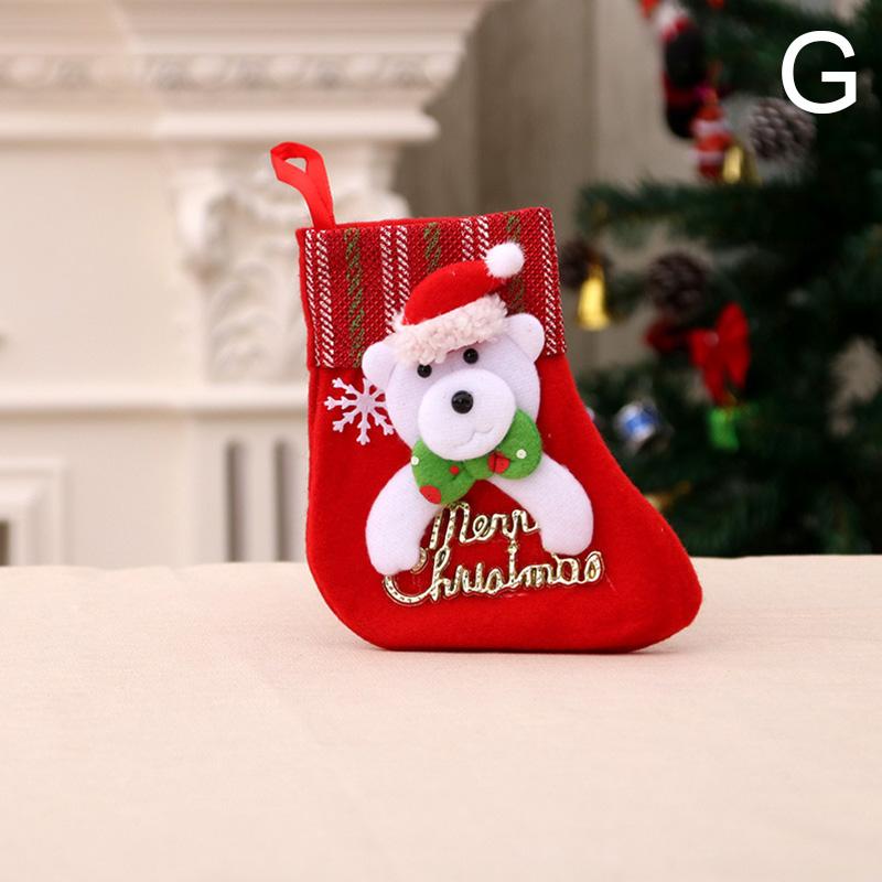 Christmas Stockings Pendant Gift Bag Party Decor Snowman Reindeer Socks Christmas Tree Decorations
