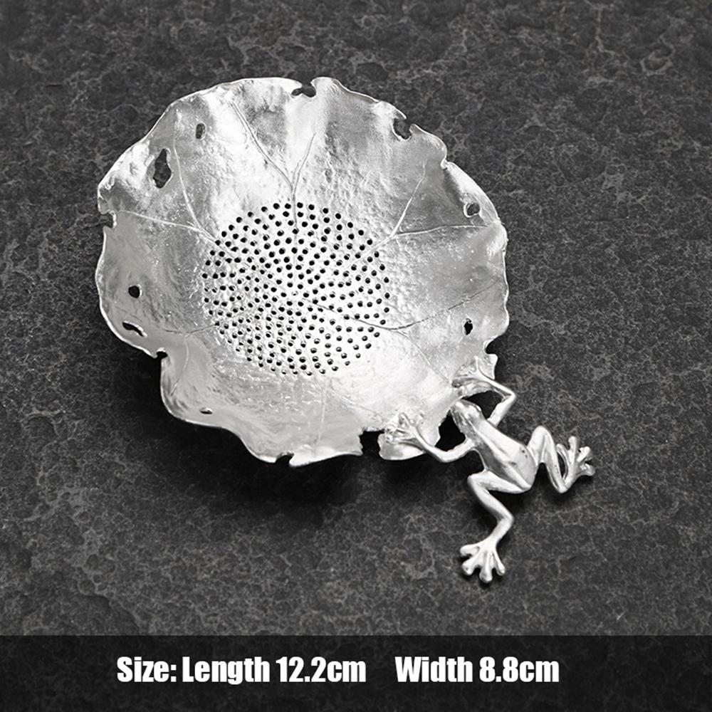 Creative Tea Drain Pure Tin Tea Set Gourd Filter Japanese Handmade Hammered Leaf Filter Kung Fu Tea Ceremony Gift for Friends