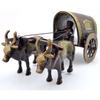 New Brass Covered Village Bullock Cart Showpiece Replica, Brass Vintage Style Showpieces, Standard, Pack of 1