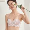 Original half cup non-slip, no shoulder straps, no underwear, female pure desire, sexy lace gathering, small breasts showing big bra cover