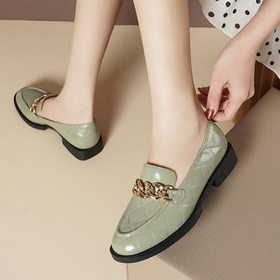 Новые весенне-летние туфли на среднем толстом каблуке в стиле ретро из коровьей кожи, универсальные женские туфли