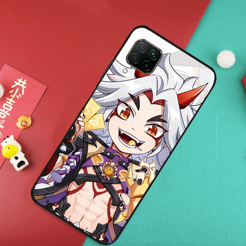 Чехол Genshin Impact Аратаки Итто для Huawei Nova Y73 Y70 Y72 Y60 Y90 Y61 Y91 8i 7i 11i 12i 12s 9 10 SE P20 P30 P40 Lite