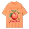 Farm Fresh Hand Picked Peaches Prints Washed TShirts Women Cotton T Shirts Comfortable Distressed ONeck Tops Summer Clothes