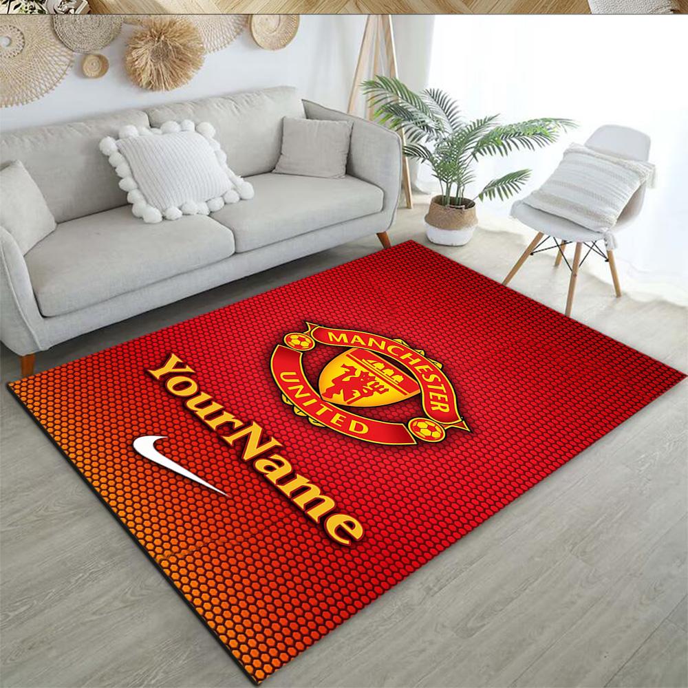 Manchester Customized Name Floor Rug Office Rug Perfect for Decorate room Outdoor Kitchen Game Room Anti-slip Rug Anime Office Decor