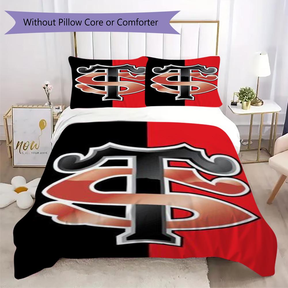 Stade Toulousain Pattern Bedding uilt Set uilt Cover Pillowcase Home Decoration Birthday Gift (1 * duvet cover + 2 * pillowcase without core)178