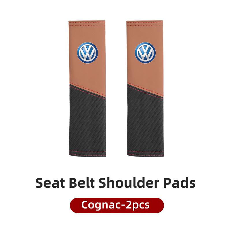 CUP1 Car Seat Belt Cover Safety Belt Two-colour Splicing Shoulder Protection Pads For VW Tiguan CC Jetta Polo Passat T-ROC Touareg