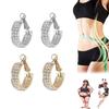 2Pairs Alloy Diamond-Studded Slimming Earrings Piercing Lymphatic Germanium Earrings  Women