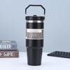 Stainless Steel Thermos Cup with Straw and Handle Portable Car Cup Double Wall Travel Sports Water Bottle Coffee Vacuum Flask