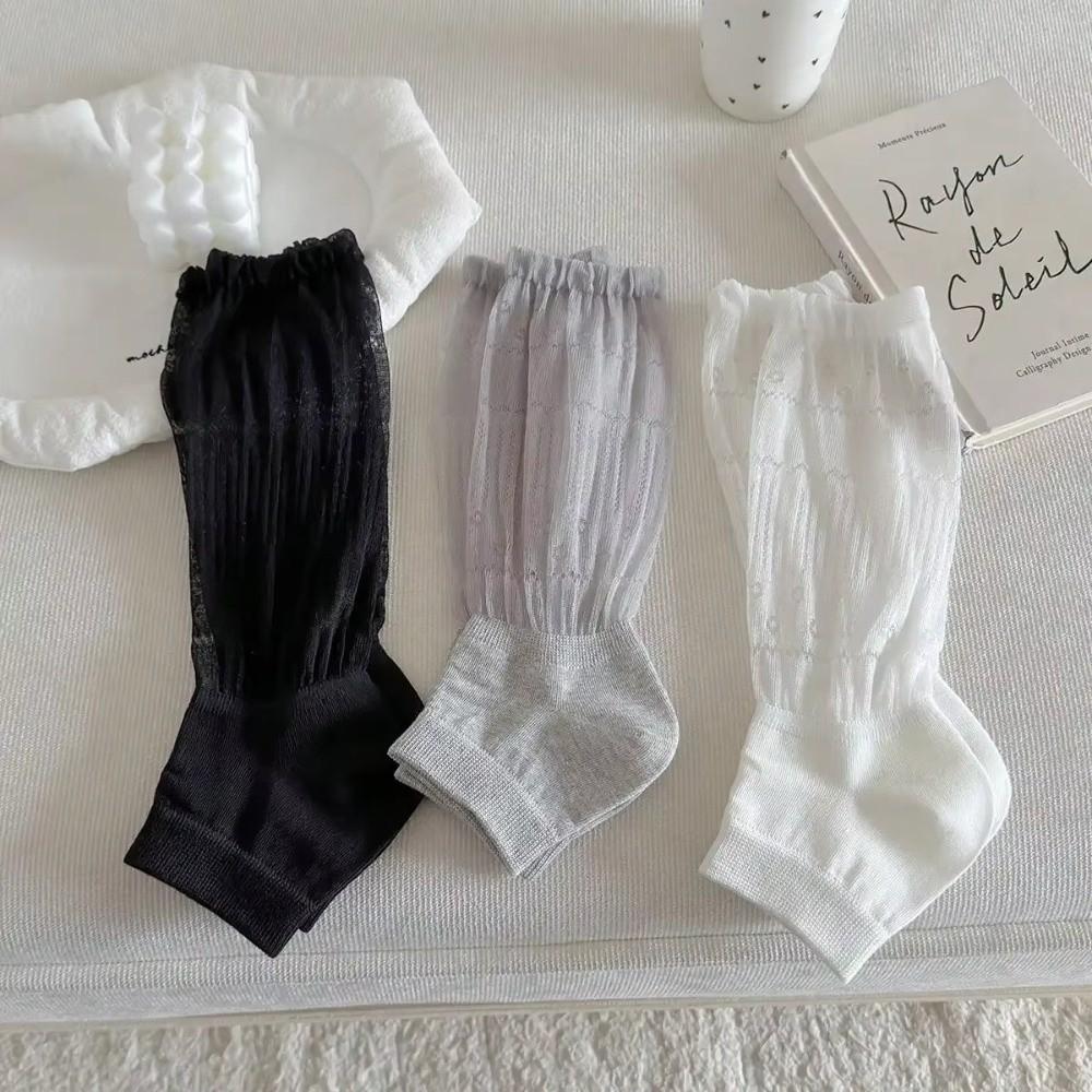 Thin Short Socks Mesh Ruffle Ballet Style Cuffs New Fashion Leg Warmers  Women Girls