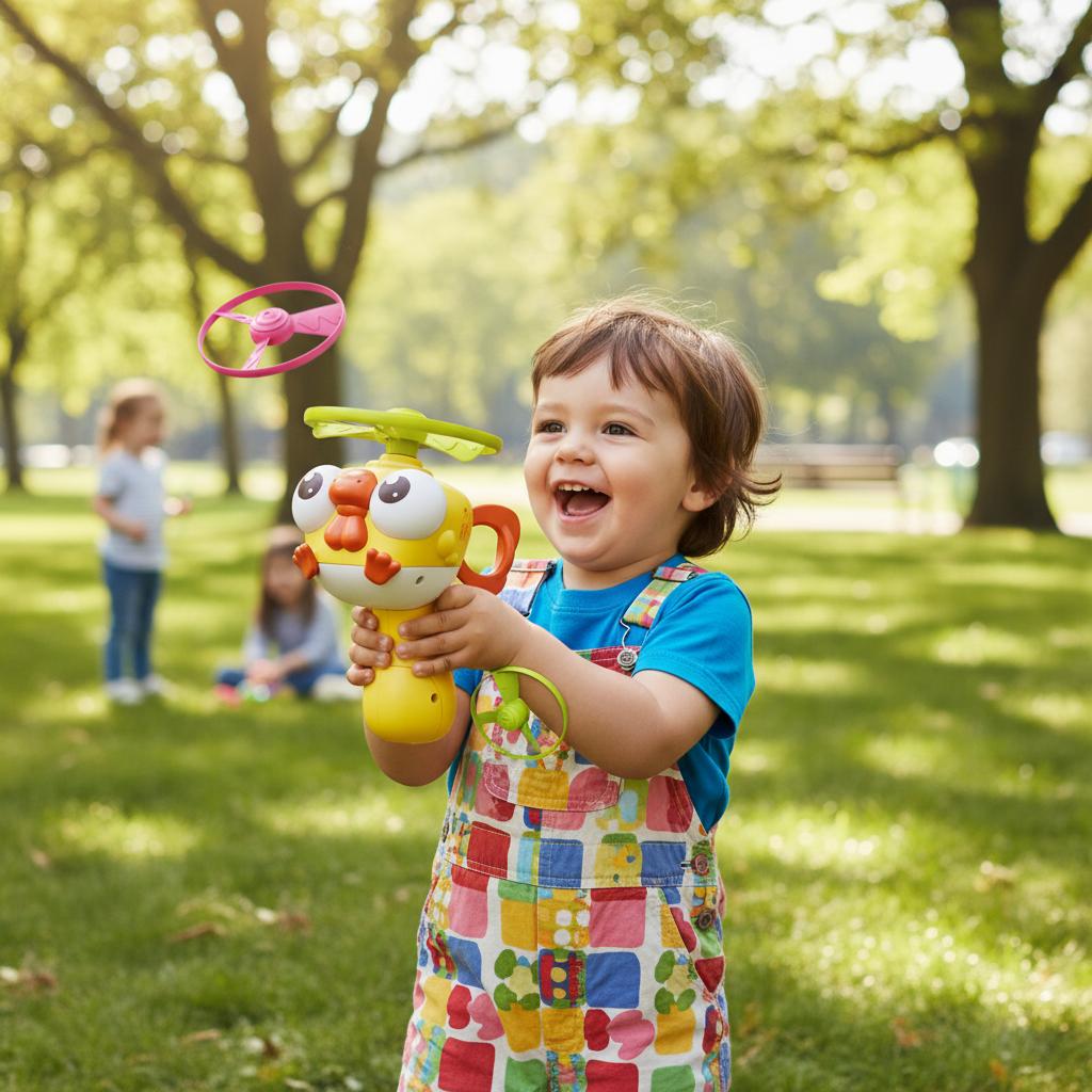 Bamboo Dragonfly Pull-Start Flying Disc for Kids Outdoor Parent-Child Interactive Toy