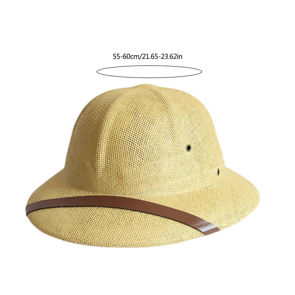 Vintage Handcrochet Straw Hat Vacation Bucket Hat for Adult Women Outdoor Activity Panama Hat for Travel and Casual Wear