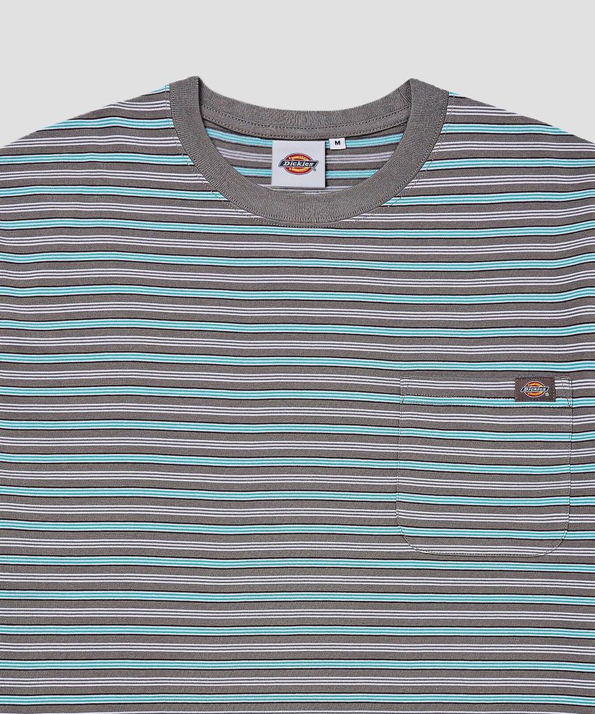 DICKIES Fine Stripe Pocket T-Shirt Gray