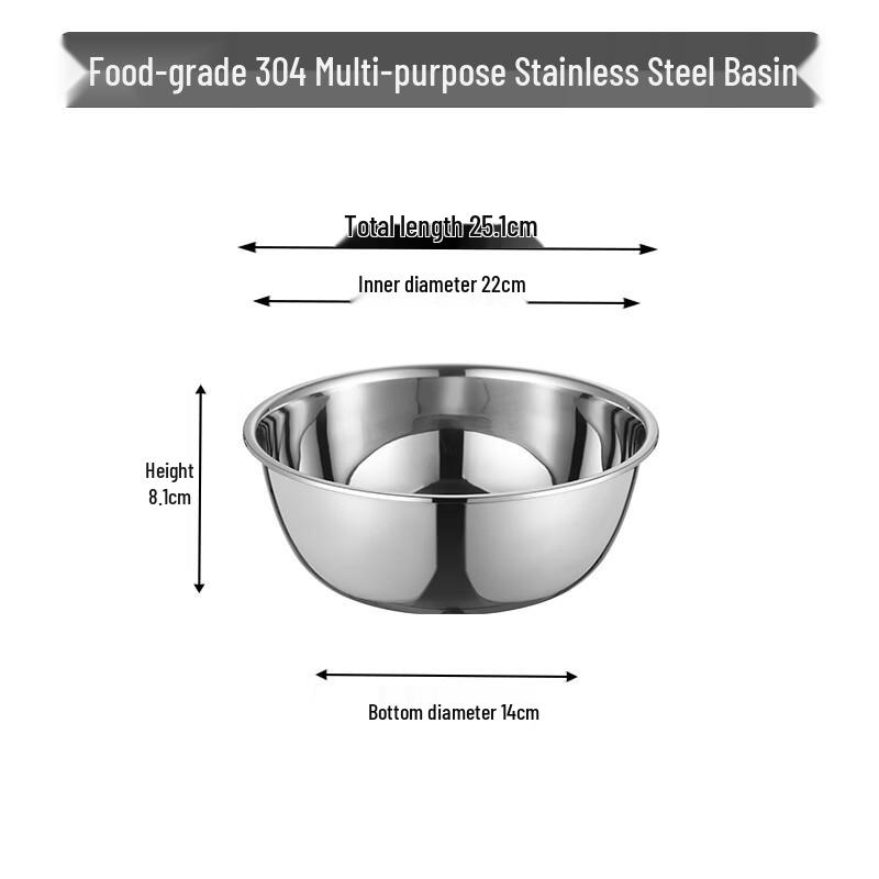 Xinrong 304 Food Grade Stainless Steel Mixing Bowl