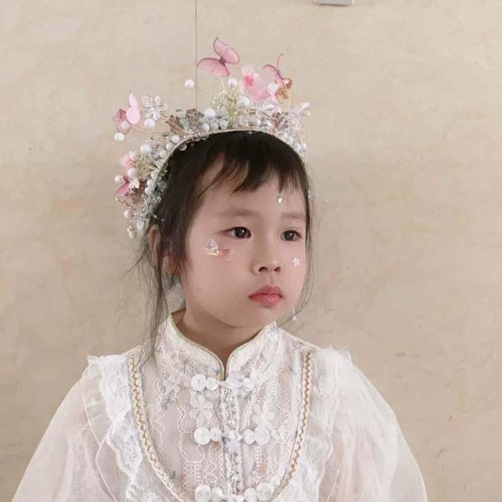 Бусины Бабочка Фея Обруч для волос Богемный стиль Цветочный головной убор Элегантный венок Повязка на голову Свадебный