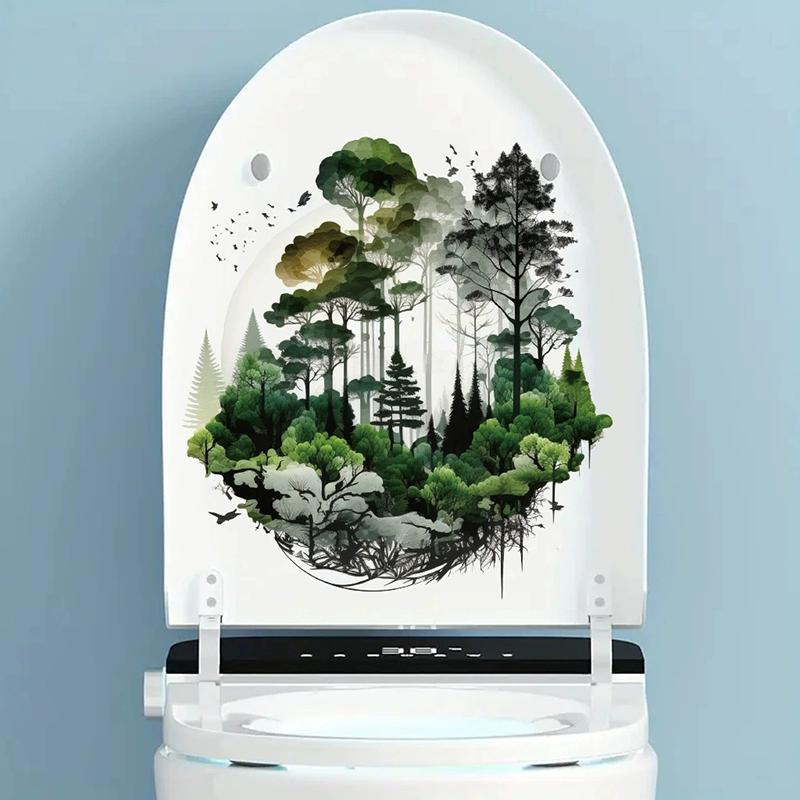 Личность Лес Наклейка на туалет Ванная комната Наклейка на крышку унитаза Наклейка на стену Туалет Для домашнего декора Наклейка на холодильник Наклейка на стену