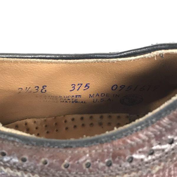 Винтажные туфли UFCW из кожи, сделано в США, 70-80-е годы, рант Goodyear, лонгвинг, 7.5EEE 25.5, коричневые, каблук O'Sullivan(ИСПОЛЬЗОВАЛ)