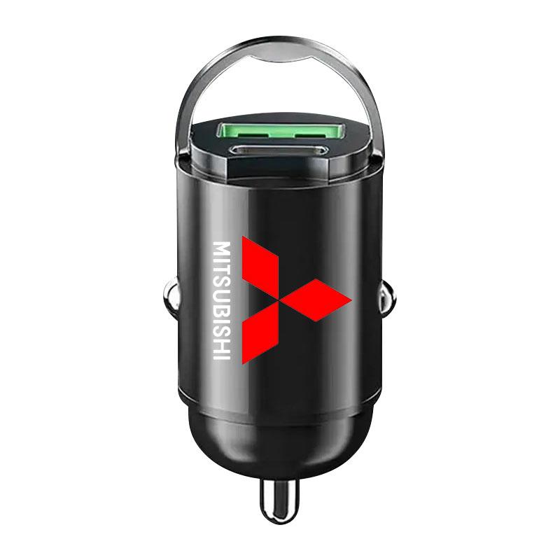 jbvr8 1PCS Phone Hidden Fast Charging Convert Plug Car Charger USB Type C Emblem For Mitsubishi ASX Lancer 10 Pajero Outlander L200