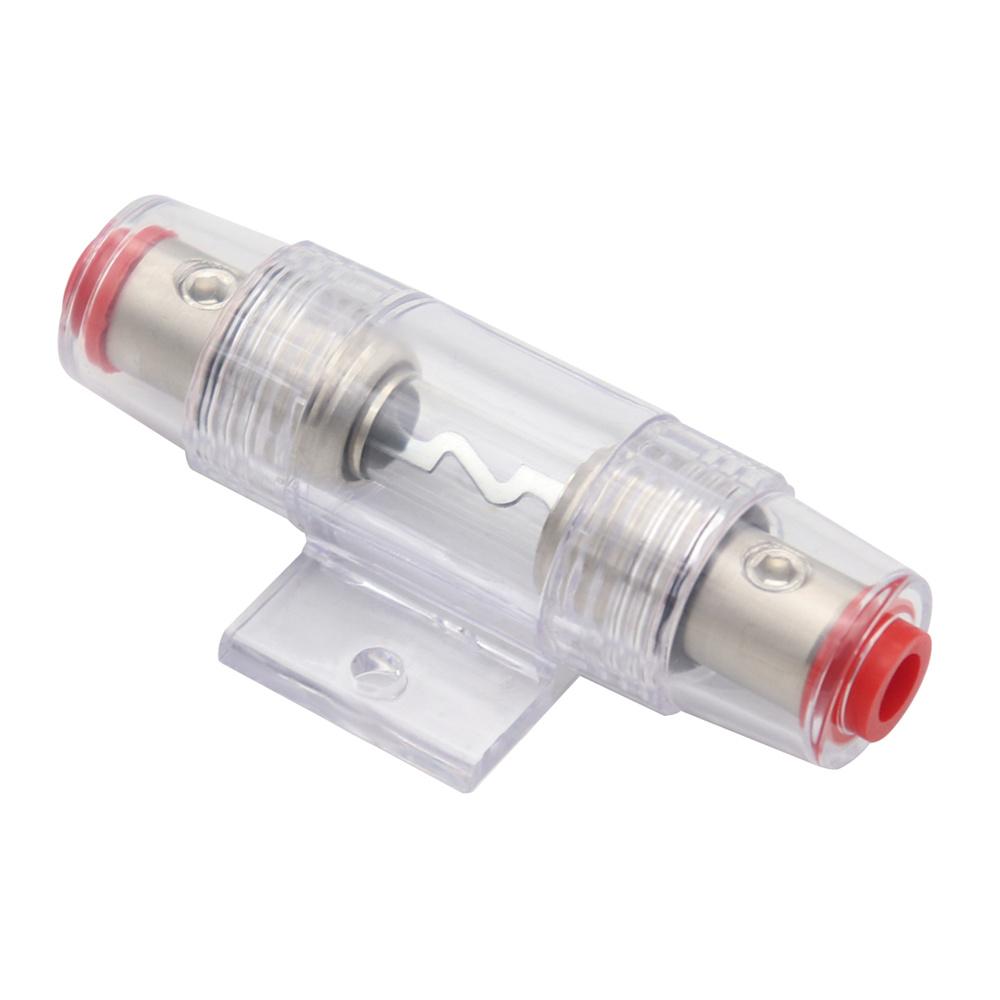 Комплект из 2 держателей предохранителей для автоакустики AGU, провод калибра 4/8 с предохранителями 30 А, 60 А, 80 А, 100 А