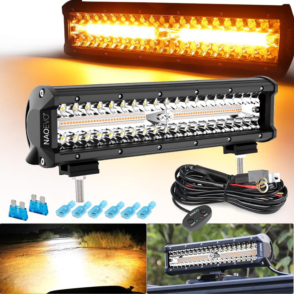 NAOEVO 3‘’4‘’7‘’12Inch 4x4 Off road LED Light Bar 12v 240W Fog Running Led Work Light 6 Modes Memory Function For Tractor Jeep